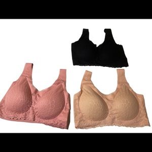 NEW LOT OF 3 butterfly seamless bra XL